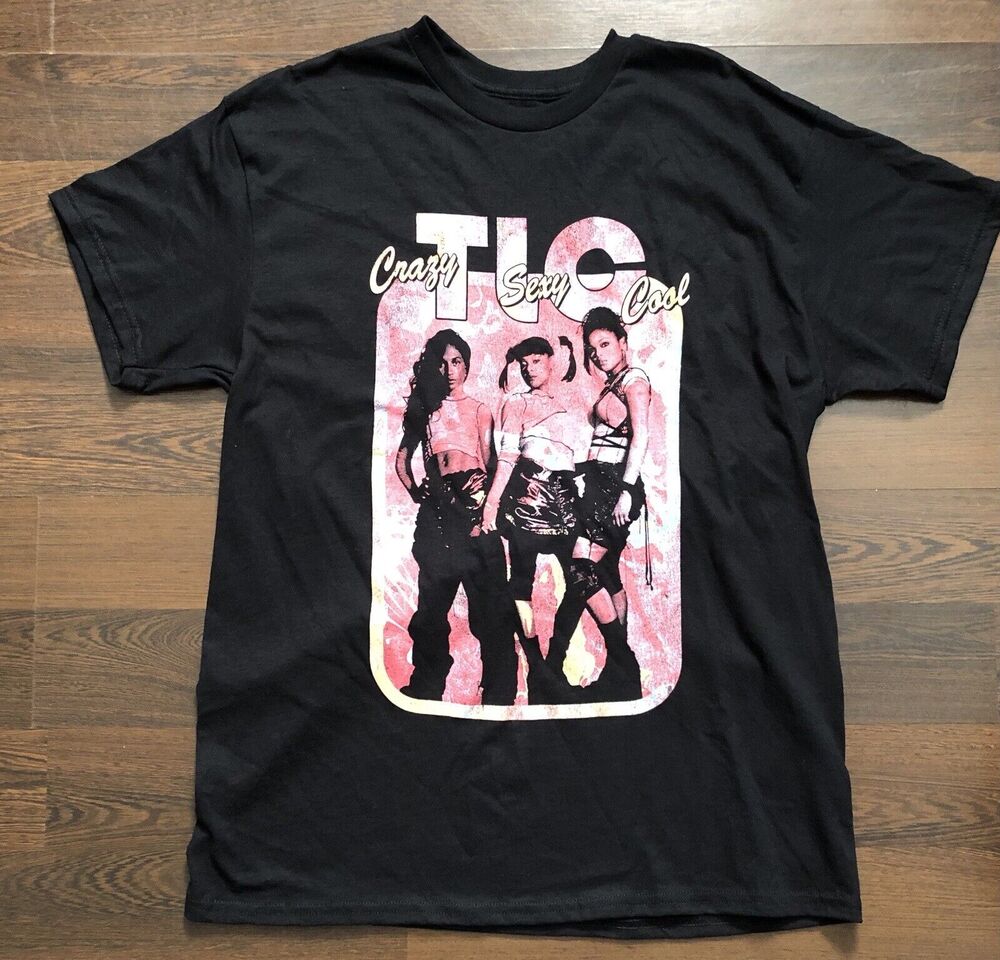 TLC - Crazy, Sexy Cool Black, Blue, Pink, Yellow Shirt - Size Lareg Unisex.